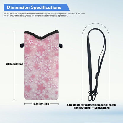 Neoprene Cross Body Phone Bag Pouch for Women Men Waterproof Small Crossbody Bag Protective Smartphone Case Pouch for Cellphone, Keys, Earbuds, Passport, Glitter Butterfly Sparkle Blue