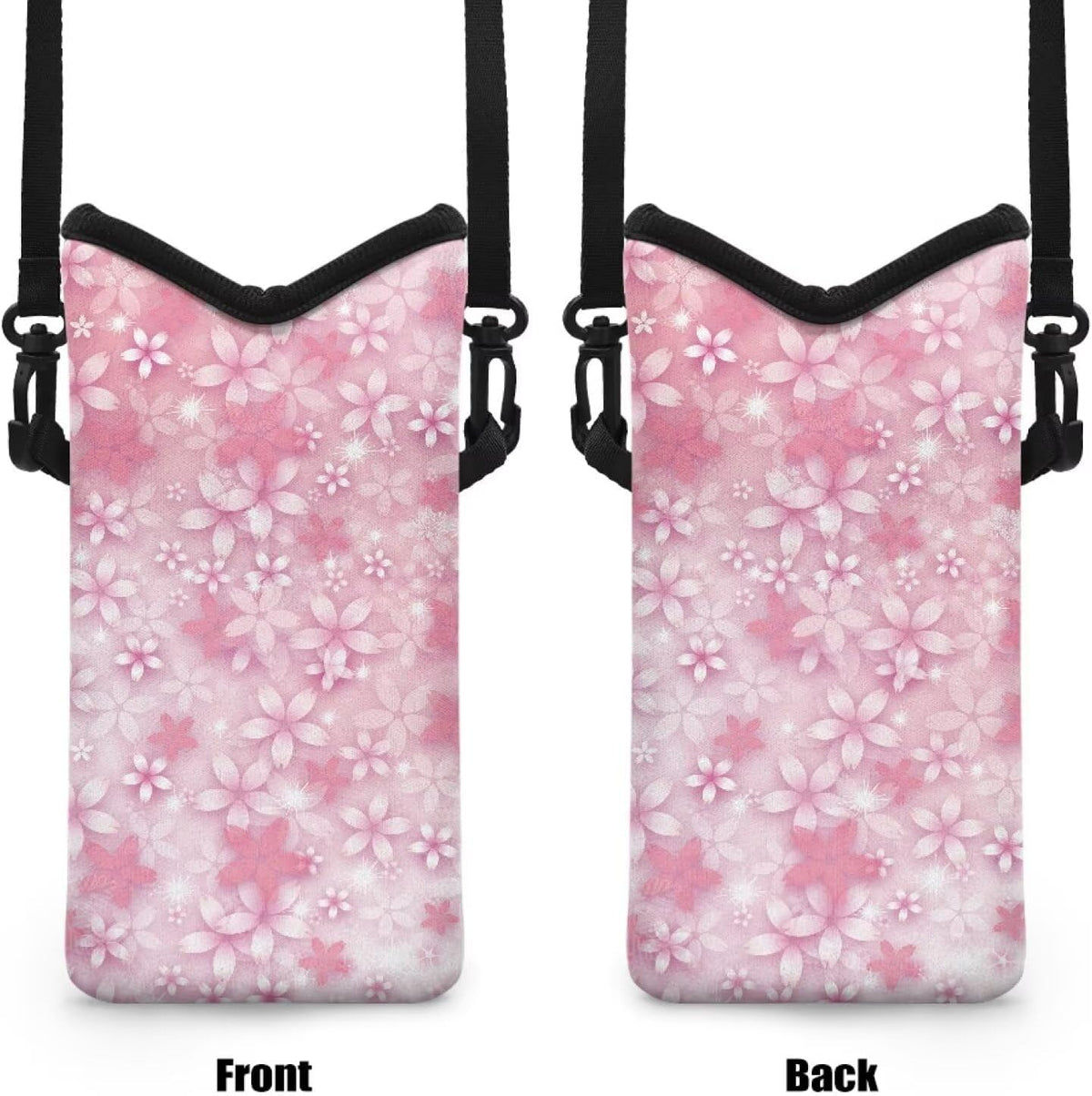 Neoprene Cross Body Phone Bag Pouch for Women Men Waterproof Small Crossbody Bag Protective Smartphone Case Pouch for Cellphone, Keys, Earbuds, Passport, Glitter Butterfly Sparkle Blue