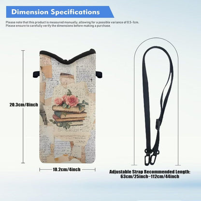 Neoprene Cross Body Phone Bag Pouch for Women Men Waterproof Small Crossbody Bag Protective Smartphone Case Pouch for Cellphone, Keys, Earbuds, Passport, Glitter Butterfly Sparkle Blue