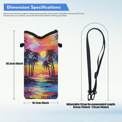 Neoprene Cross Body Phone Bag Pouch for Women Men Waterproof Small Crossbody Bag Protective Smartphone Case Pouch for Cellphone, Keys, Earbuds, Passport, Glitter Butterfly Sparkle Blue