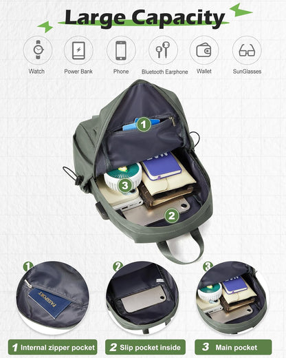 Small Black Sling Backpack Travel Hiking Daypack, Crossbody Sling Bag with USB Charging Port for Men Women 3 Layer Pockets One Shoulder Bag for Outdoor Sports Casual Commuting