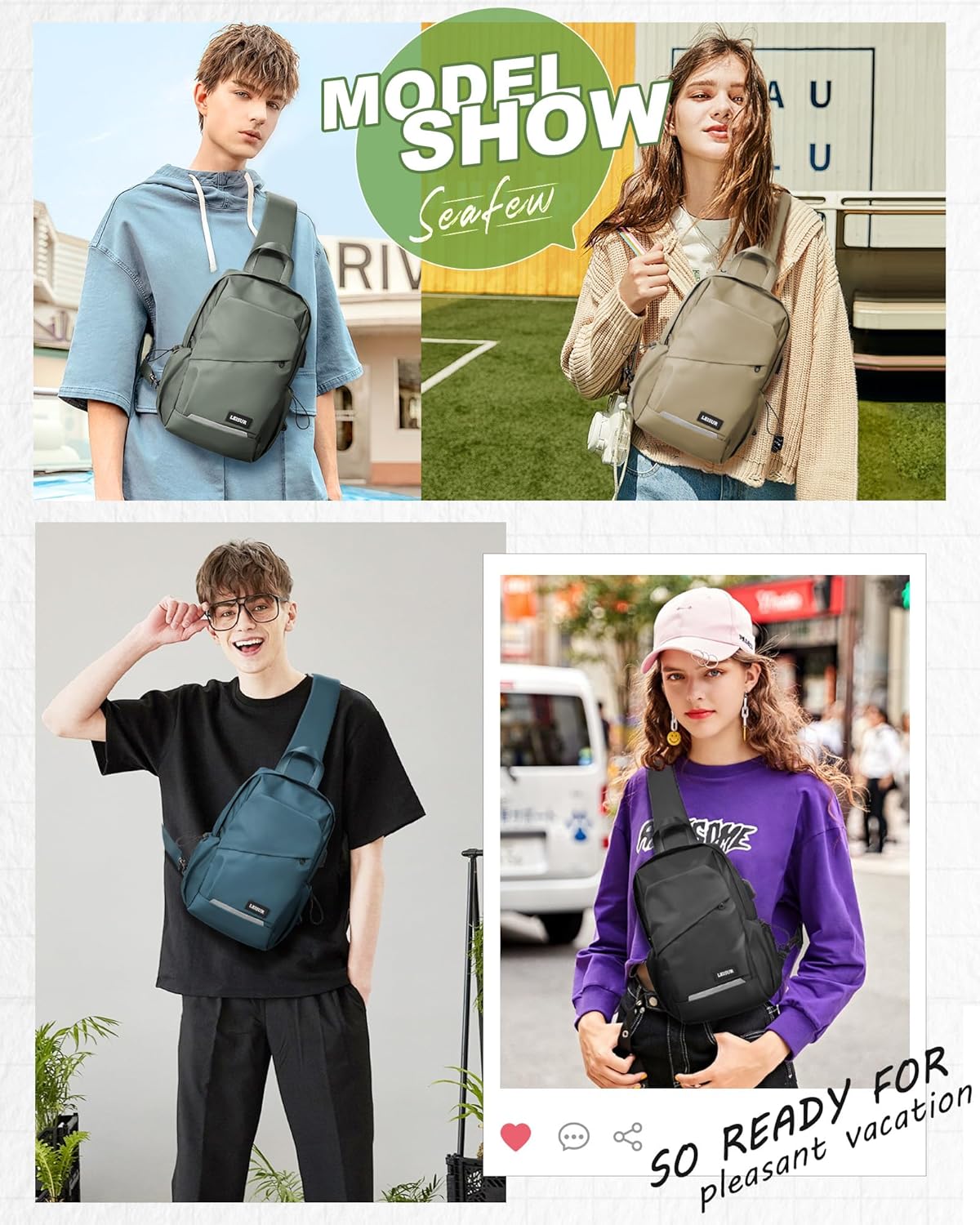 Small Black Sling Backpack Travel Hiking Daypack, Crossbody Sling Bag with USB Charging Port for Men Women 3 Layer Pockets One Shoulder Bag for Outdoor Sports Casual Commuting