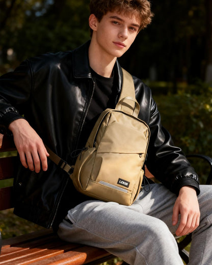 Small Black Sling Backpack Travel Hiking Daypack, Crossbody Sling Bag with USB Charging Port for Men Women 3 Layer Pockets One Shoulder Bag for Outdoor Sports Casual Commuting