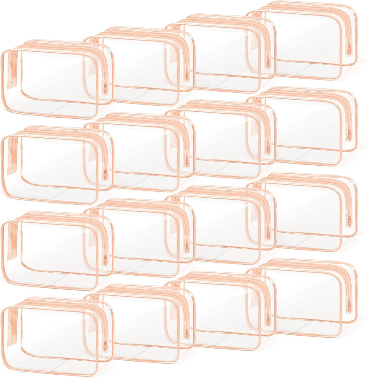 16 PCS Clear Makeup Bag, Travel Essentials Toiletry Bag, Transparent PVC Cosmetic Organizer Toy Storage Pouch for Women Men- WHITE,Medium