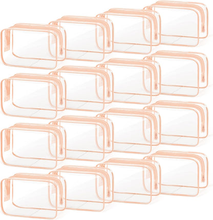 16 PCS Clear Makeup Bag, Travel Essentials Toiletry Bag, Transparent PVC Cosmetic Organizer Toy Storage Pouch for Women Men- WHITE,Medium