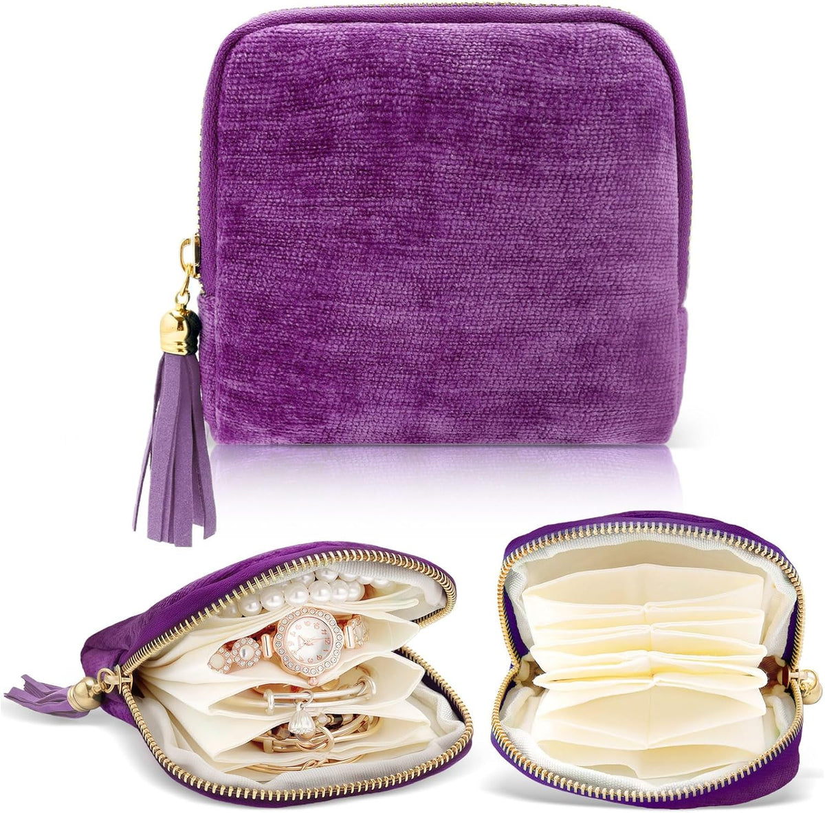 Travel Jewelry Case Small Soft Velvet Organizer Pouch Travel Gifts for Women Storage Bags Mini Jewelry Bag for Gemstones Bracelets Healing Crystal Earring Necklaces Small Pouch Gem Blue