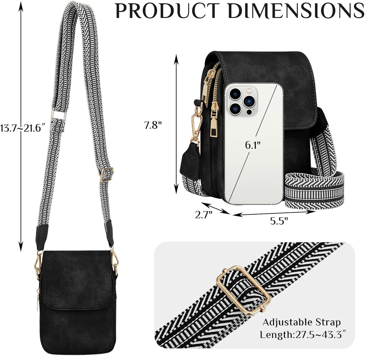 Fashion Small Crossbody Bags for Women Trendy Designer Cell Phone Purses Wallets with Card Holder Anti Theft Travel