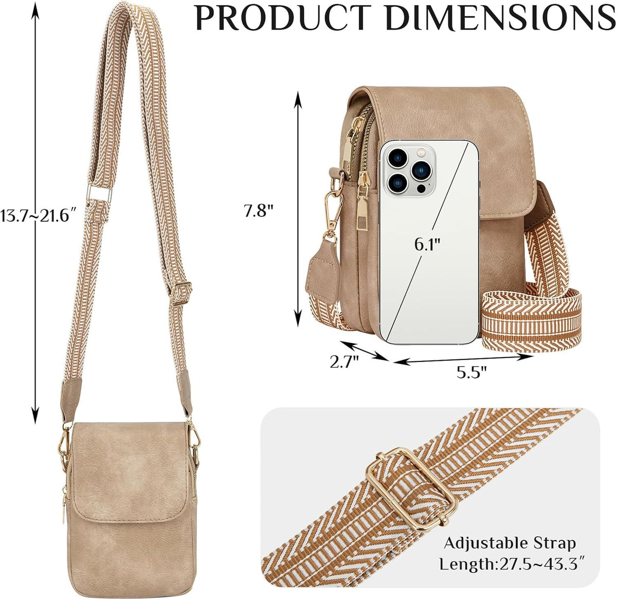 Fashion Small Crossbody Bags for Women Trendy Designer Cell Phone Purses Wallets with Card Holder Anti Theft Travel