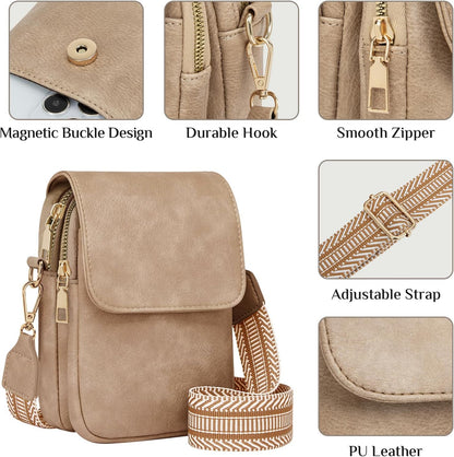 Fashion Small Crossbody Bags for Women Trendy Designer Cell Phone Purses Wallets with Card Holder Anti Theft Travel