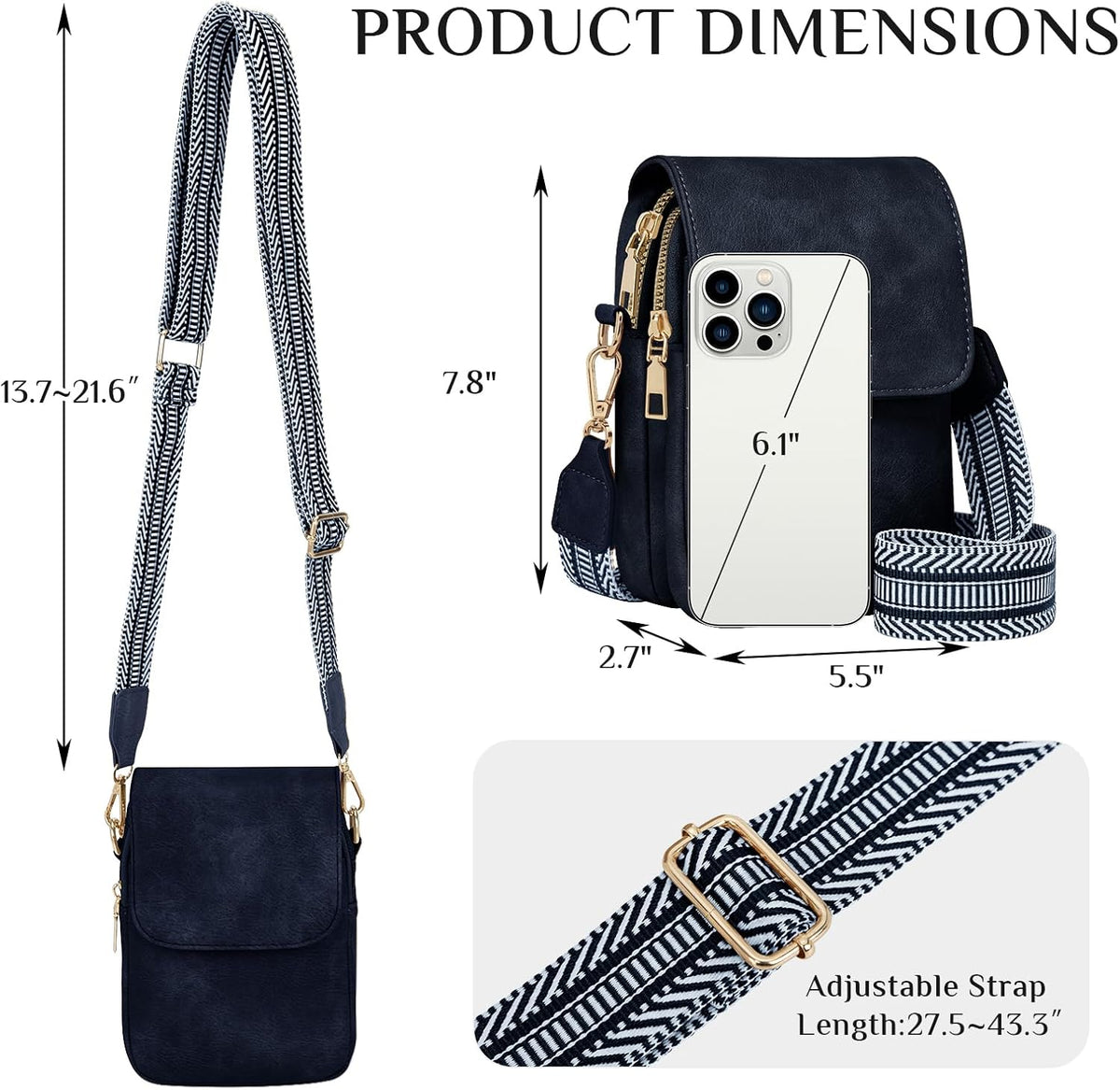 Fashion Small Crossbody Bags for Women Trendy Designer Cell Phone Purses Wallets with Card Holder Anti Theft Travel