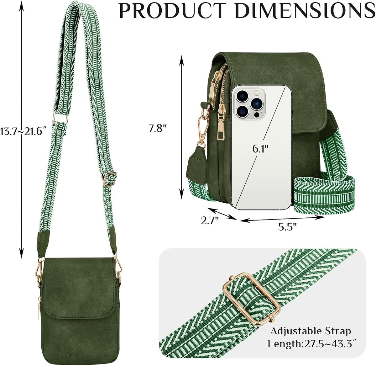 Fashion Small Crossbody Bags for Women Trendy Designer Cell Phone Purses Wallets with Card Holder Anti Theft Travel