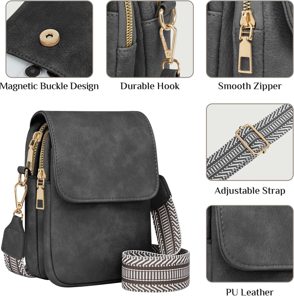 Fashion Small Crossbody Bags for Women Trendy Designer Cell Phone Purses Wallets with Card Holder Anti Theft Travel