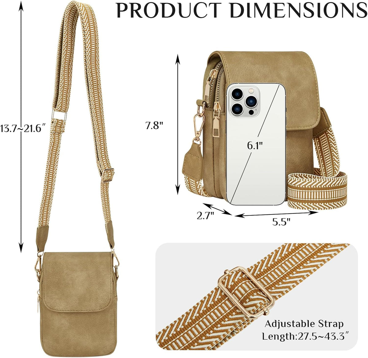Fashion Small Crossbody Bags for Women Trendy Designer Cell Phone Purses Wallets with Card Holder Anti Theft Travel