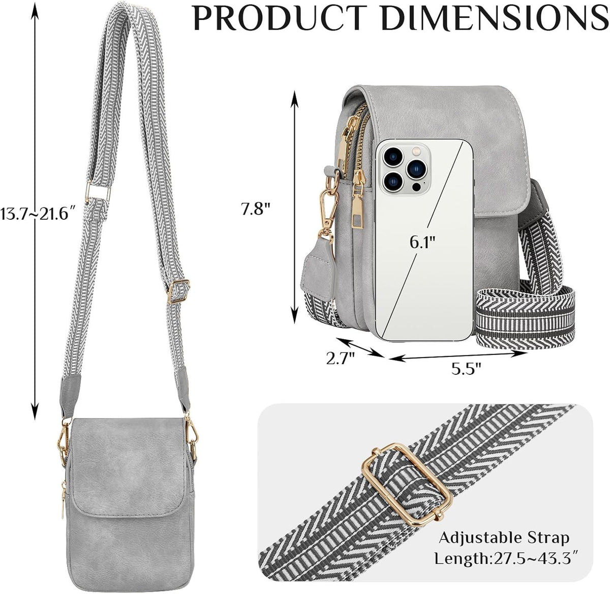 Fashion Small Crossbody Bags for Women Trendy Designer Cell Phone Purses Wallets with Card Holder Anti Theft Travel