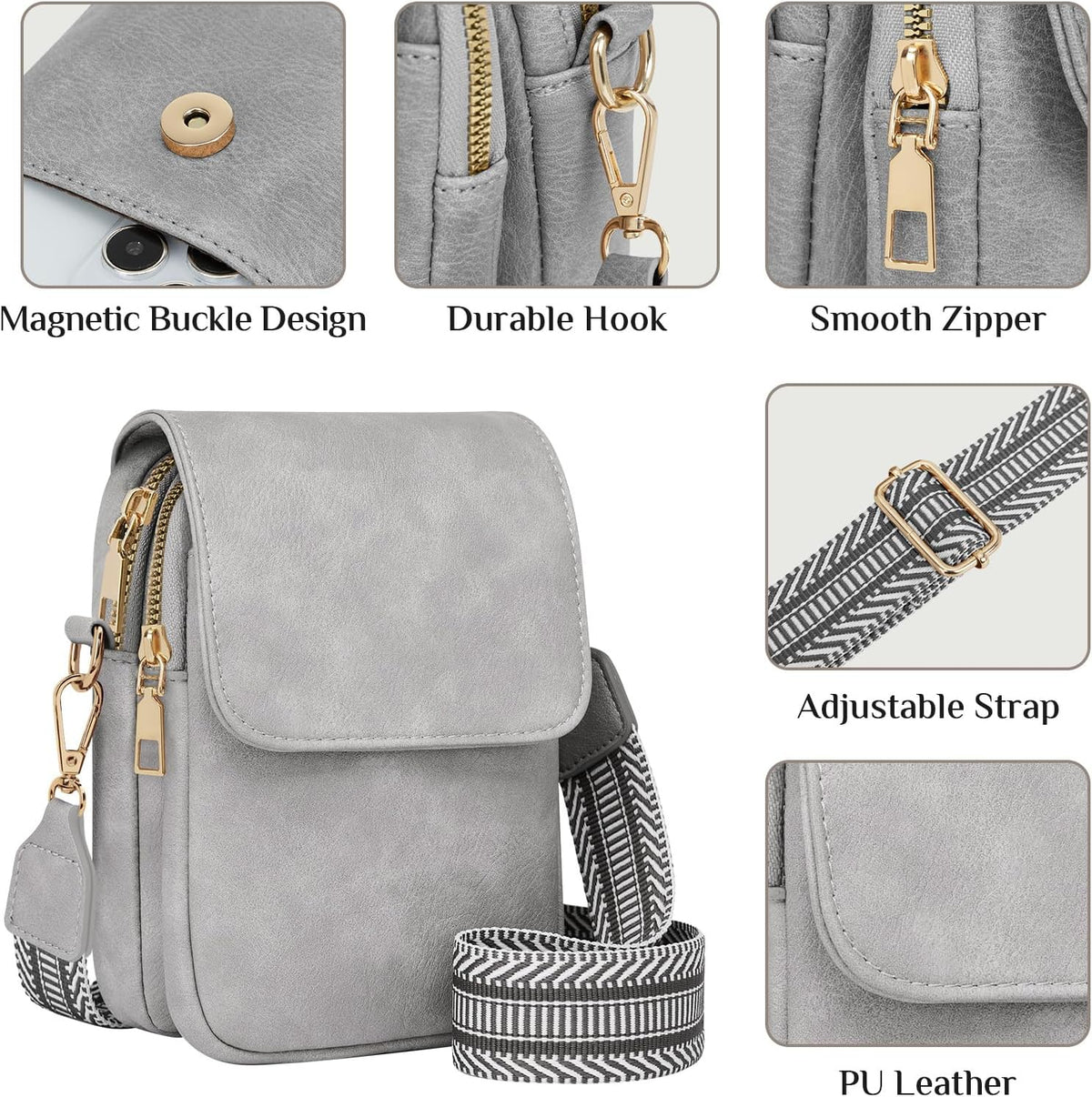 Fashion Small Crossbody Bags for Women Trendy Designer Cell Phone Purses Wallets with Card Holder Anti Theft Travel
