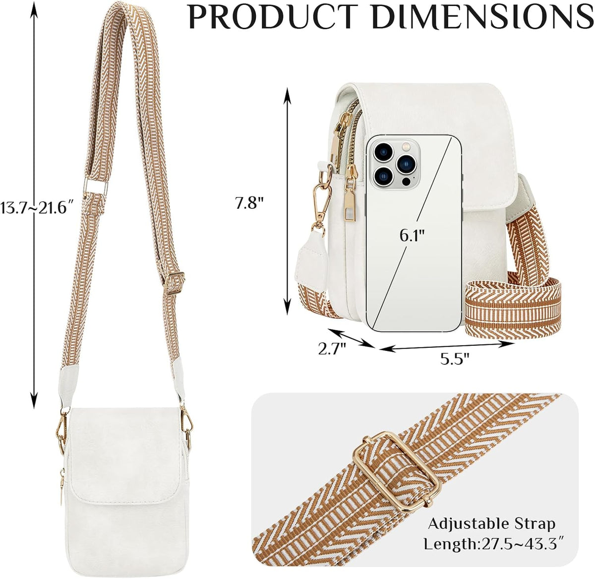 Fashion Small Crossbody Bags for Women Trendy Designer Cell Phone Purses Wallets with Card Holder Anti Theft Travel
