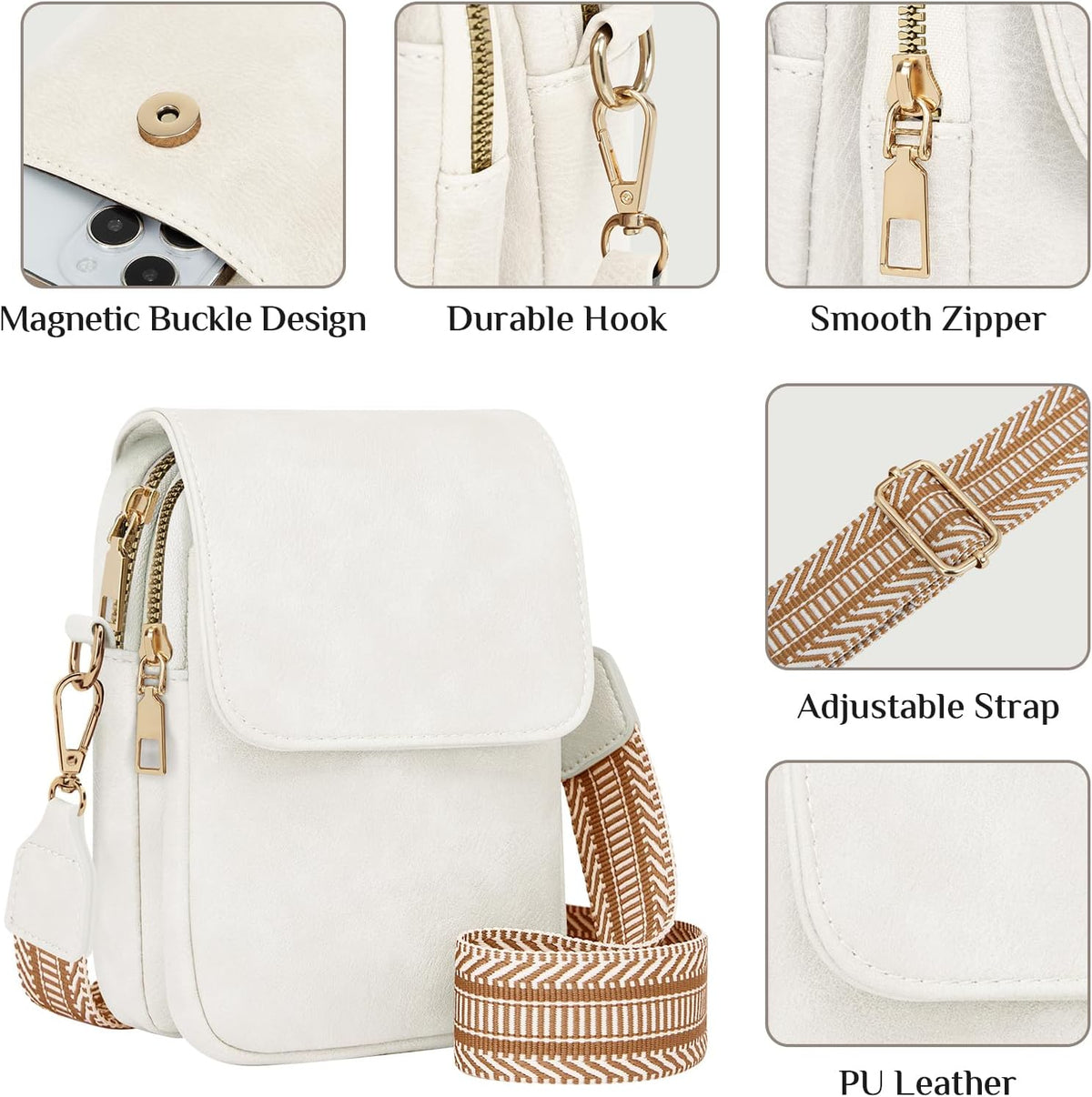 Fashion Small Crossbody Bags for Women Trendy Designer Cell Phone Purses Wallets with Card Holder Anti Theft Travel