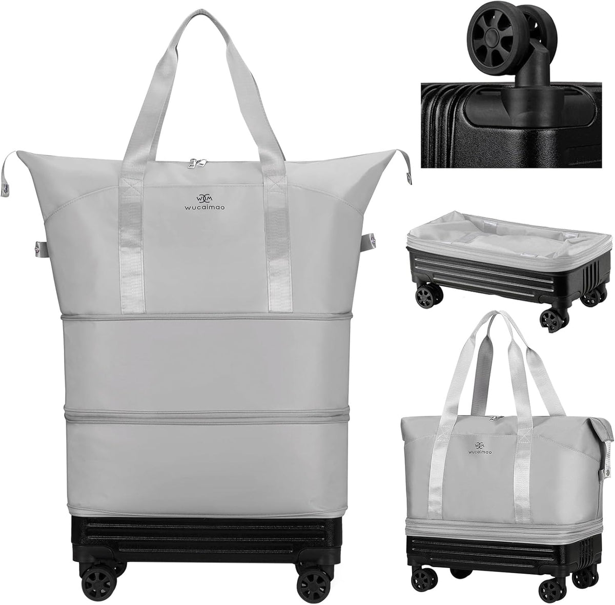 Duffle Bag with Wheels,Foldable Duffle Bag for Travel,Large Suitcases with Wheels,Foldable Travel Bags,Expandable Luggage,Carry on Luggage for Women Men (Pink)