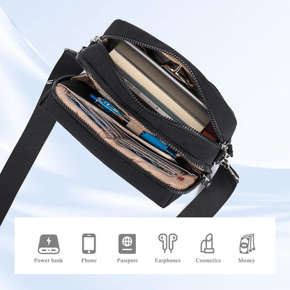 Small Crossbody Bag for Travel Women Anti Theft Shoulder Bags | Nylon Travel Purse,Multi Pockets with RFID Card Slots