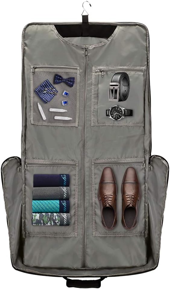 Carry On Garment Bags for Travel Hanging Clothes Suit Bag Luggage Organizer, Foldable Suit Carrier Gift for Men Women