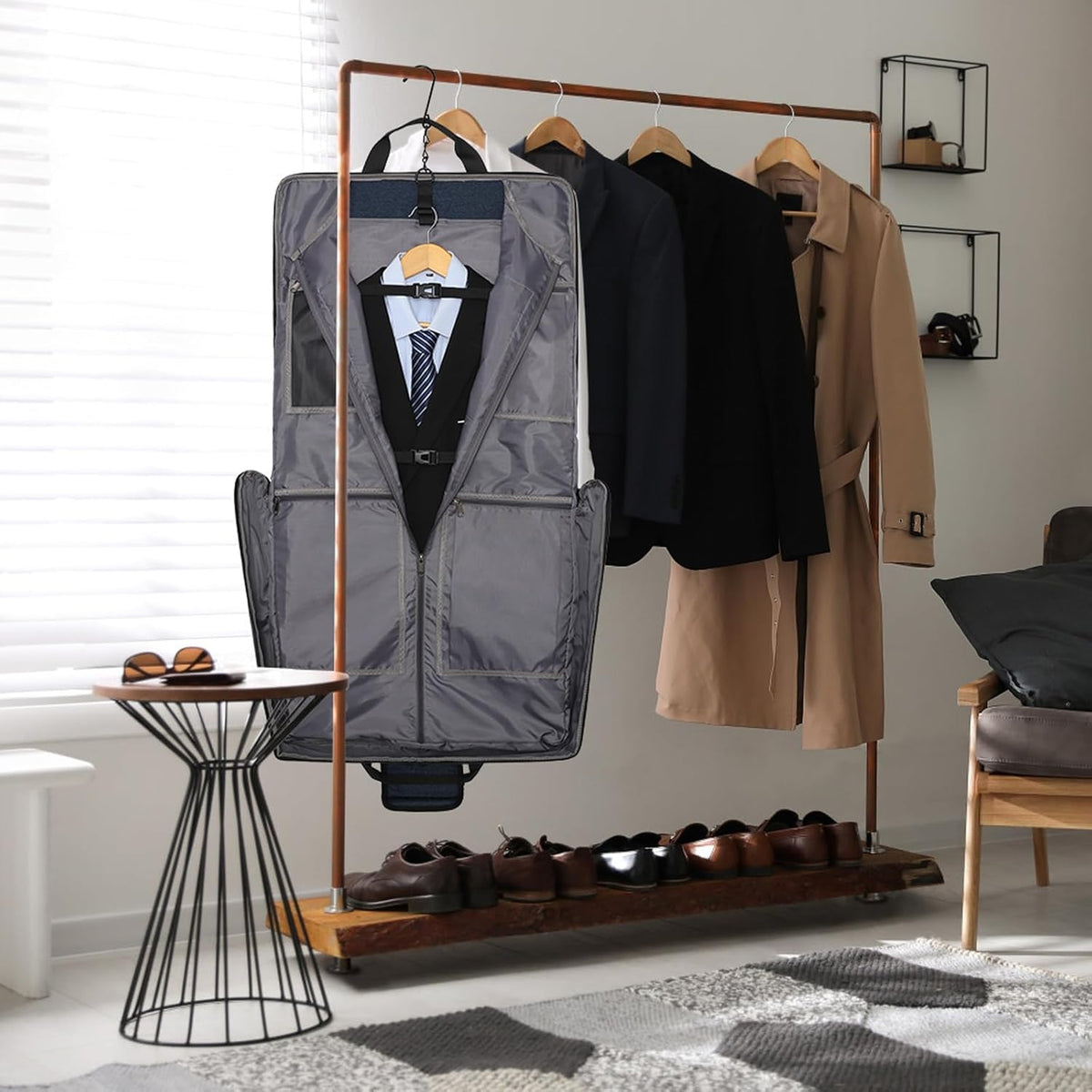 Carry On Garment Bags for Travel Hanging Clothes Suit Bag Luggage Organizer, Foldable Suit Carrier Gift for Men Women