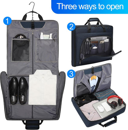 Carry On Garment Bags for Travel Hanging Clothes Suit Bag Luggage Organizer, Foldable Suit Carrier Gift for Men Women