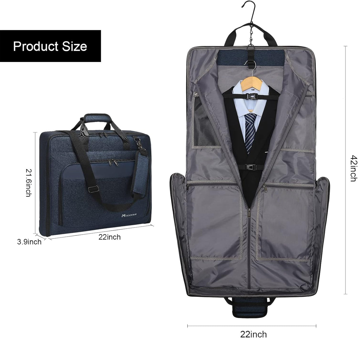Carry On Garment Bags for Travel Hanging Clothes Suit Bag Luggage Organizer, Foldable Suit Carrier Gift for Men Women