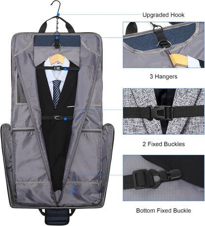 Carry On Garment Bags for Travel Hanging Clothes Suit Bag Luggage Organizer, Foldable Suit Carrier Gift for Men Women