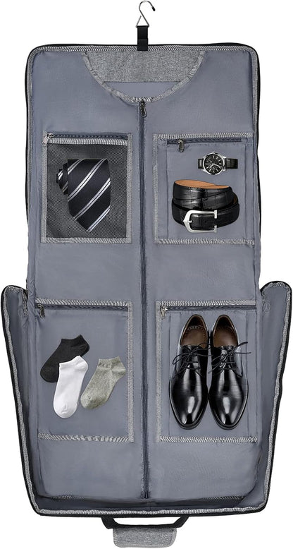 Carry On Garment Bags for Travel Hanging Clothes Suit Bag Luggage Organizer, Foldable Suit Carrier Gift for Men Women