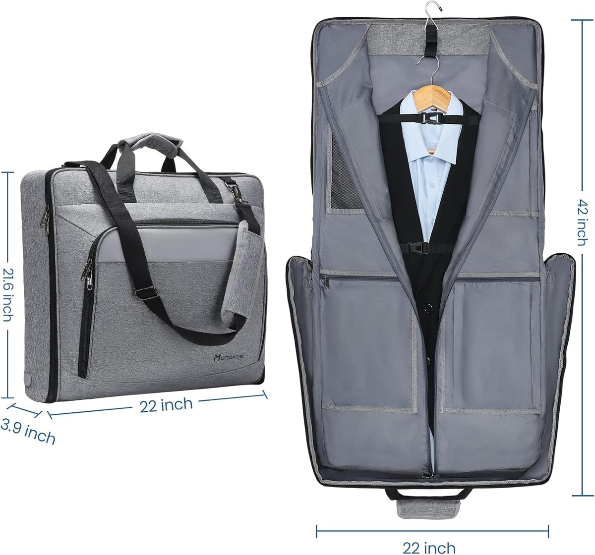 Carry On Garment Bags for Travel Hanging Clothes Suit Bag Luggage Organizer, Foldable Suit Carrier Gift for Men Women