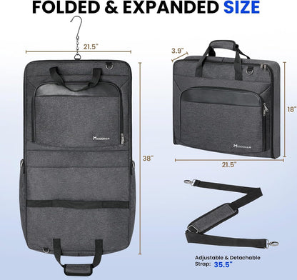 Carry On Garment Bags for Travel Hanging Clothes Suit Bag Luggage Organizer, Foldable Suit Carrier Gift for Men Women