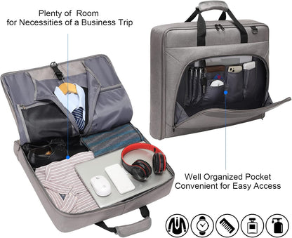 Carry On Garment Bags for Travel Hanging Clothes Suit Bag Luggage Organizer, Foldable Suit Carrier Gift for Men Women