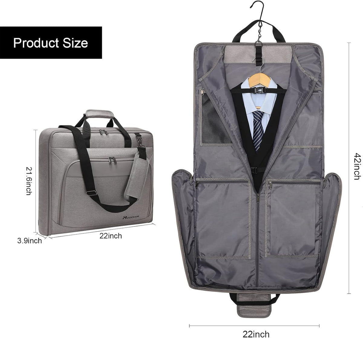 Carry On Garment Bags for Travel Hanging Clothes Suit Bag Luggage Organizer, Foldable Suit Carrier Gift for Men Women