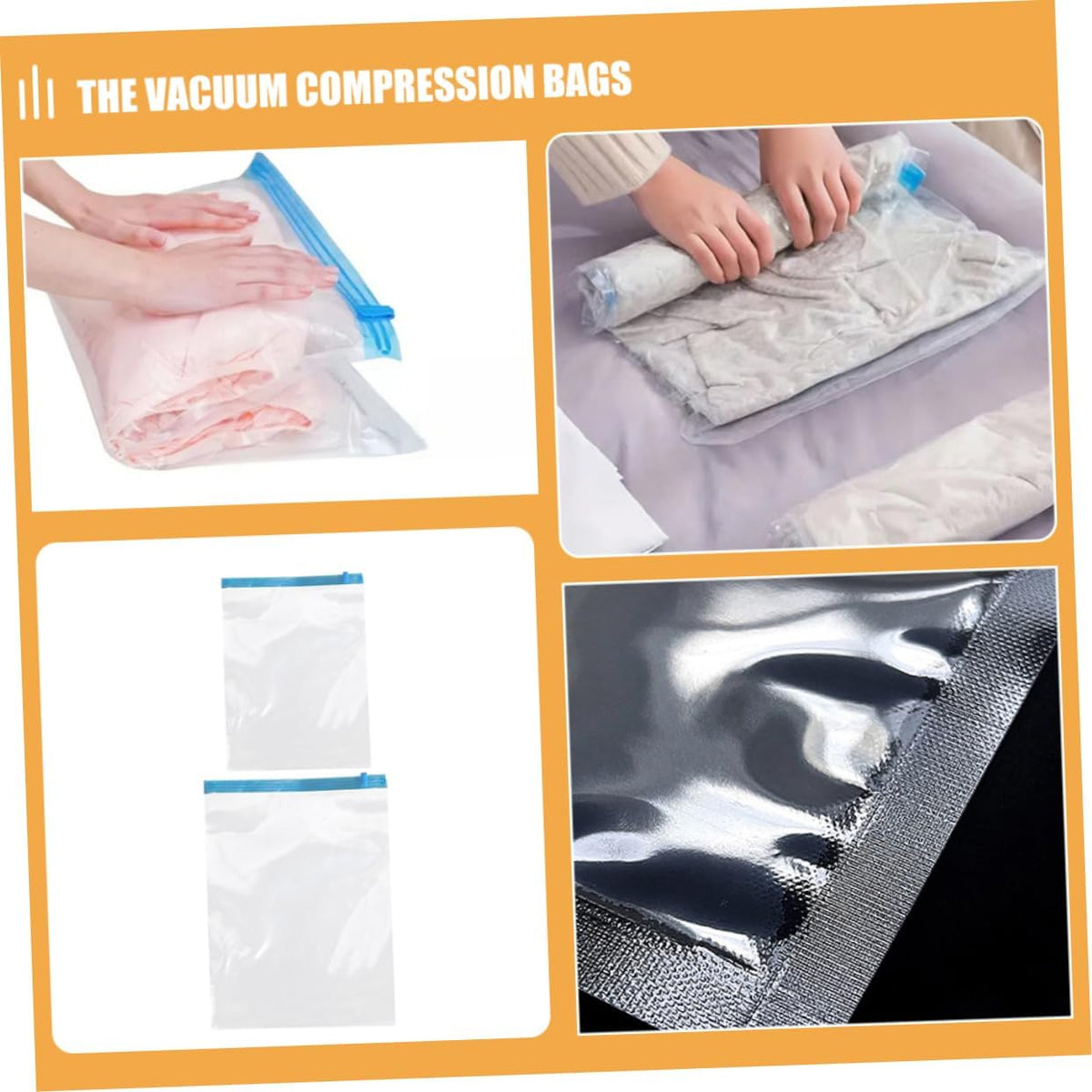 12pcs Garments Bags for Travel Vacuum Compression Bags Roll up Packing Space Saving Storage Compression Travel Organizers