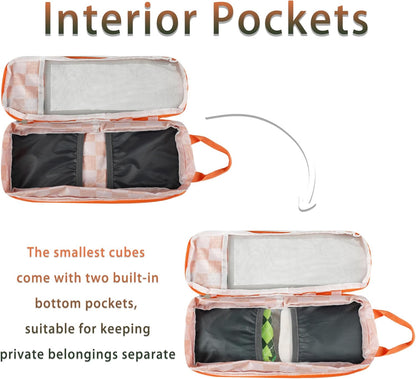 7 Pcs Compression Packing Cubes for Travel Luggage, Lightweight Suitcase Organizer Bags Set, Compression Packaging Cube for Travel Essentials, Packing Cubes for Carry on Suitcase