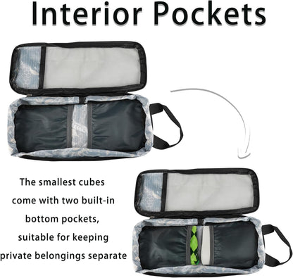 7 Pcs Compression Packing Cubes for Travel Luggage, Lightweight Suitcase Organizer Bags Set, Compression Packaging Cube for Travel Essentials, Packing Cubes for Carry on Suitcase