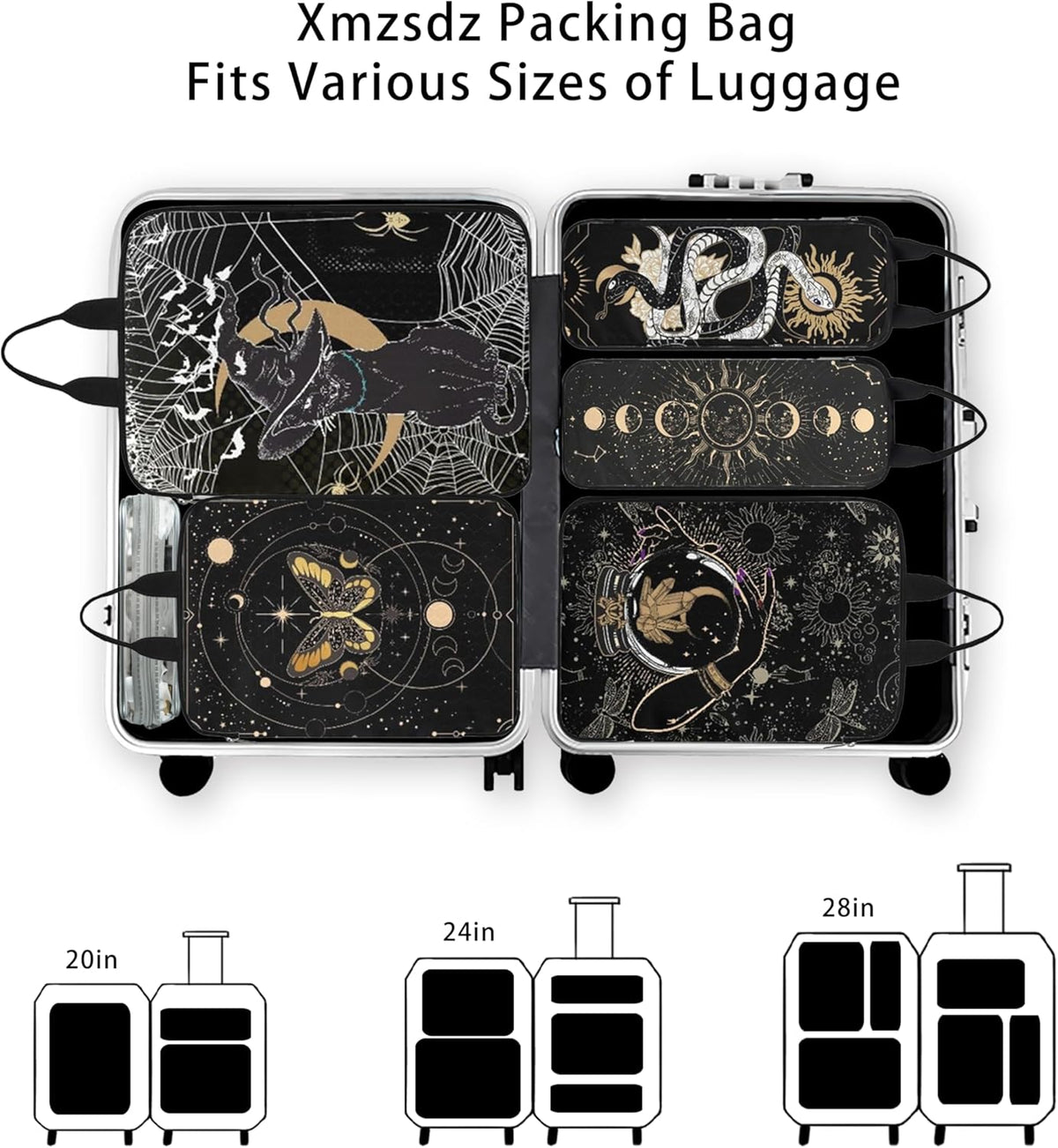 7 Pcs Compression Packing Cubes for Travel Luggage, Lightweight Suitcase Organizer Bags Set, Compression Packaging Cube for Travel Essentials, Packing Cubes for Carry on Suitcase