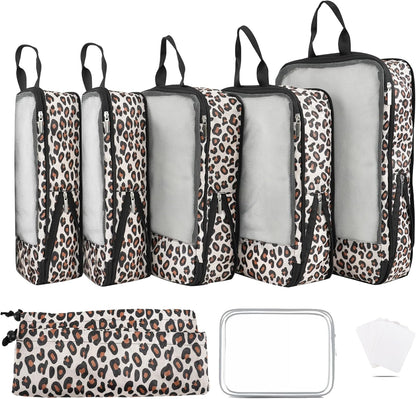 7 Pcs Compression Packing Cubes for Travel Luggage, Lightweight Suitcase Organizer Bags Set, Compression Packaging Cube for Travel Essentials, Packing Cubes for Carry on Suitcase
