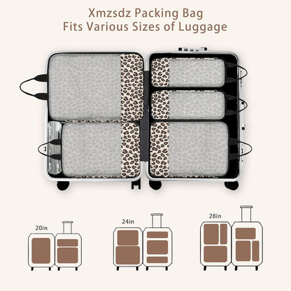 7 Pcs Compression Packing Cubes for Travel Luggage, Lightweight Suitcase Organizer Bags Set, Compression Packaging Cube for Travel Essentials, Packing Cubes for Carry on Suitcase