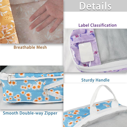 7 Pcs Compression Packing Cubes for Travel Luggage, Lightweight Suitcase Organizer Bags Set, Compression Packaging Cube for Travel Essentials, Packing Cubes for Carry on Suitcase