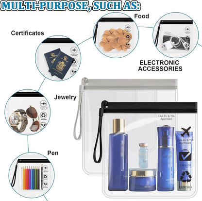 5Pcs TSA Approved Toiletry Bag-Quart Size Travel Bag for EU UK & US Carry-on Regulations Security, Quart Clear Toiletries, Cosmetic and 3-1-1 Liquids Toiletry Bag (Waterproof & Leakproof)