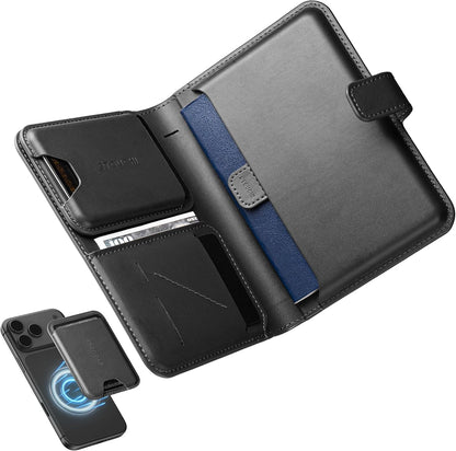 AirTag Passport Holder with Pull Strap, RFID Blocking Magnetic Case | Patented 1-sec Pull Strap; Detachable Magnetic Card Wallet; Zero-rattle AirTag Slot; Certified RFID Blocking; Ultra-slim