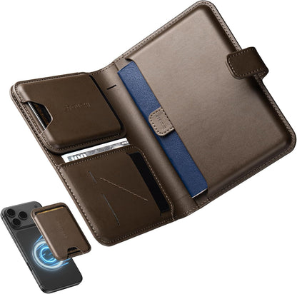 AirTag Passport Holder with Pull Strap, RFID Blocking Magnetic Case | Patented 1-sec Pull Strap; Detachable Magnetic Card Wallet; Zero-rattle AirTag Slot; Certified RFID Blocking; Ultra-slim