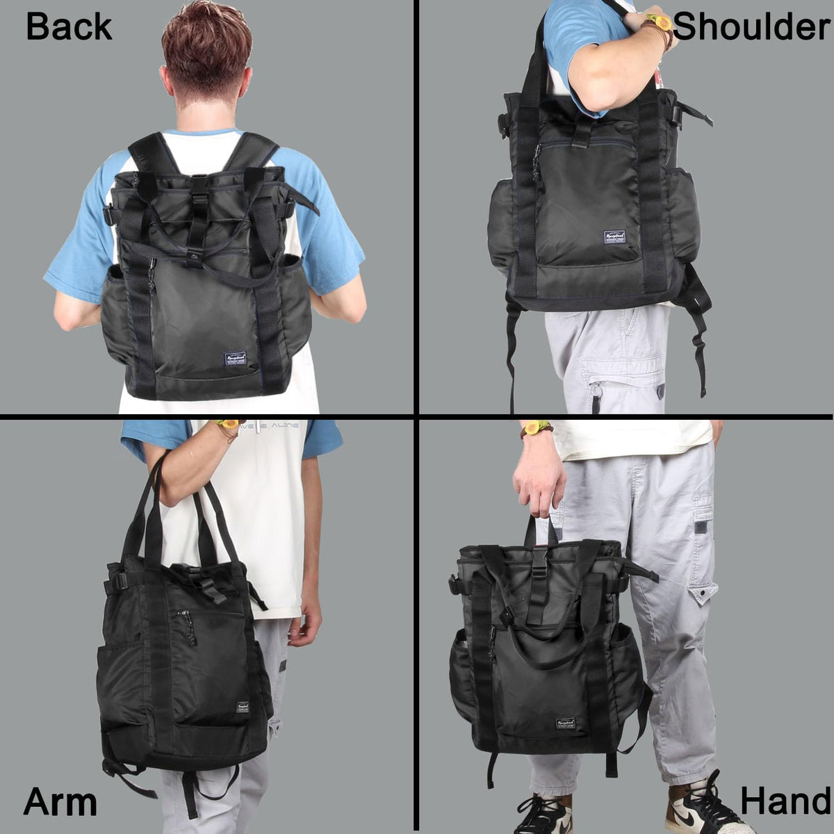 Unisex Laptop Tote Backpack Convertible Lightweight Nylon Water-Resistant Everyday Shoulder Tote bag Backpack with Water Bottle Pocket Work Travel, Royal Blue