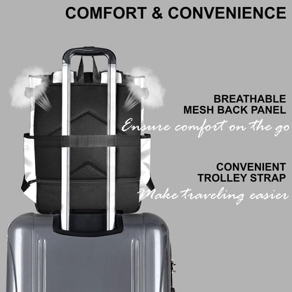 Unisex Laptop Tote Backpack Convertible Lightweight Nylon Water-Resistant Everyday Shoulder Tote bag Backpack with Water Bottle Pocket Work Travel, Royal Blue