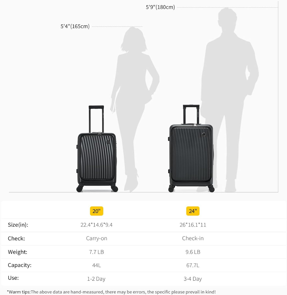 Carry On Luggage with Cup Holder, Top Opening Carry On Suitcase with USB Port, Phone Holder, One-Click Brake, Top Lid Opening Hardside Luggage for Travel, Business Trip, White
