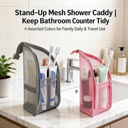 Standing Toiletry Bag for Men Women,4 Pack Lightweight Portable Waterproof Travel Toiletries Bag,Transparent EVA Mesh Hanging Makeup Cosmetic Bag,Upright Organizer Pouch Kit Accessories