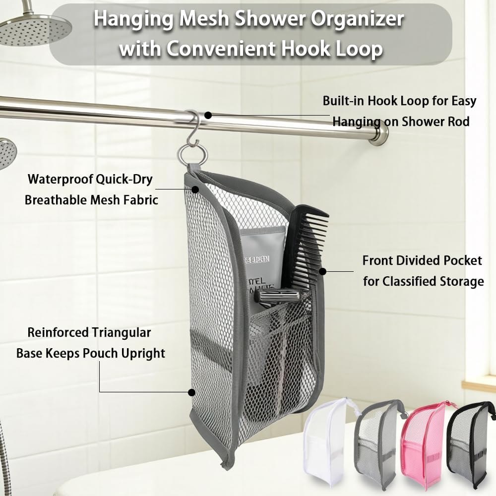 Standing Toiletry Bag for Men Women,4 Pack Lightweight Portable Waterproof Travel Toiletries Bag,Transparent EVA Mesh Hanging Makeup Cosmetic Bag,Upright Organizer Pouch Kit Accessories
