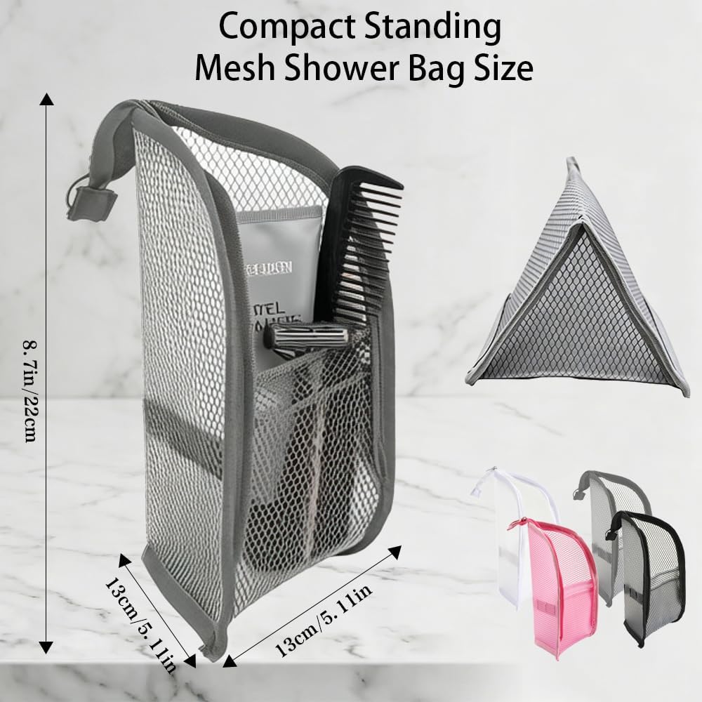Standing Toiletry Bag for Men Women,4 Pack Lightweight Portable Waterproof Travel Toiletries Bag,Transparent EVA Mesh Hanging Makeup Cosmetic Bag,Upright Organizer Pouch Kit Accessories