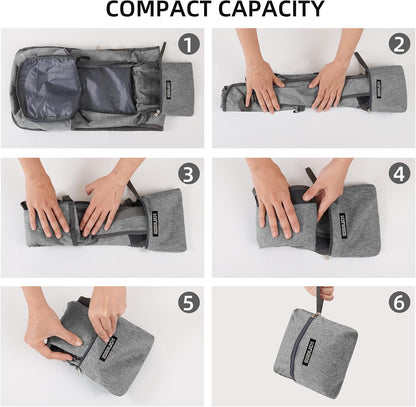 Small Hiking Backpack with Detachable Front Phone Holder, Foldable Packable Back pack with Chest and Waist Strap, Lightweight Daypack for Women Men (Gray, 15L)